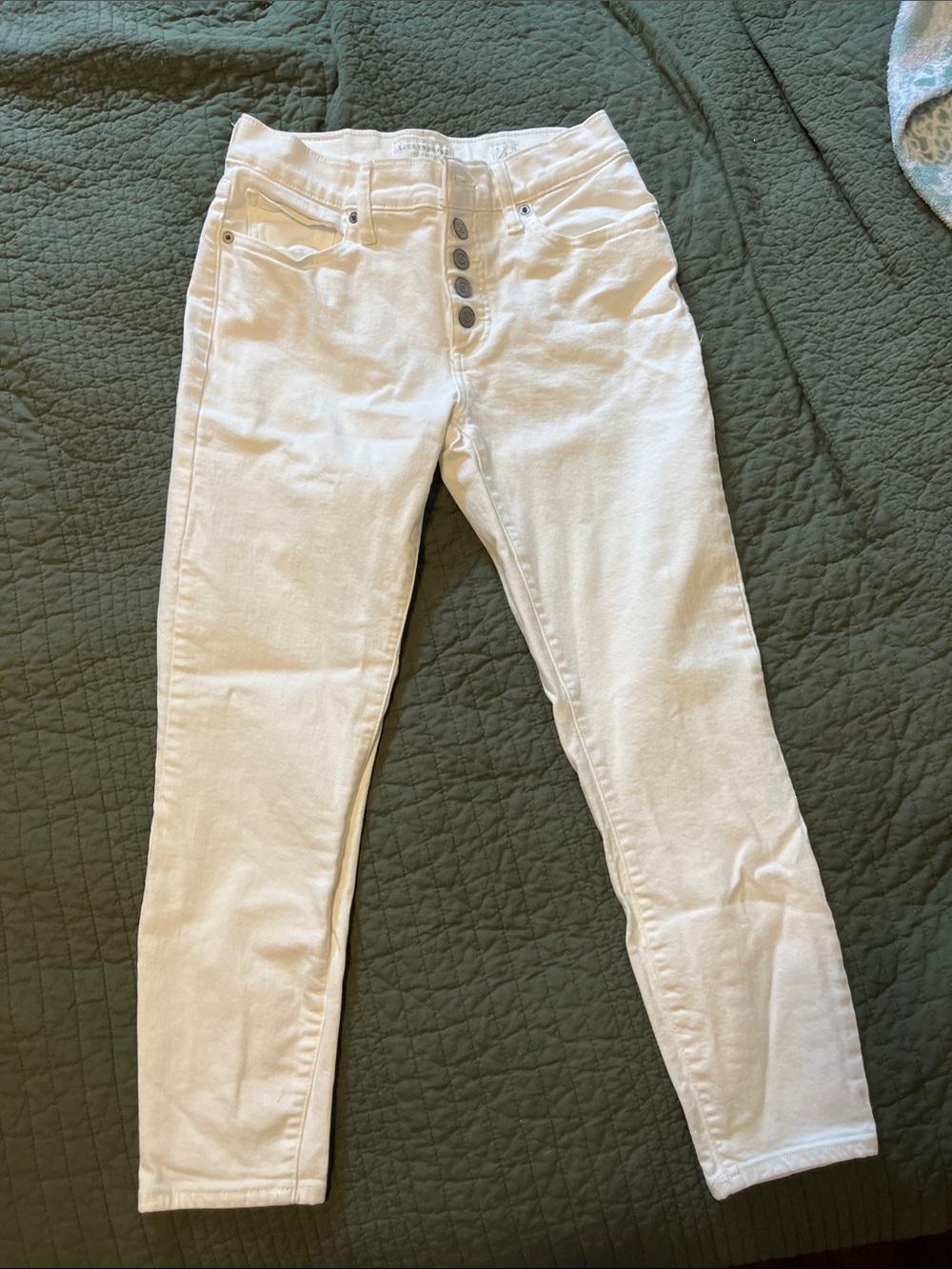 Lucky Brand White Women's Mid-Rise Crop Ava Jeans